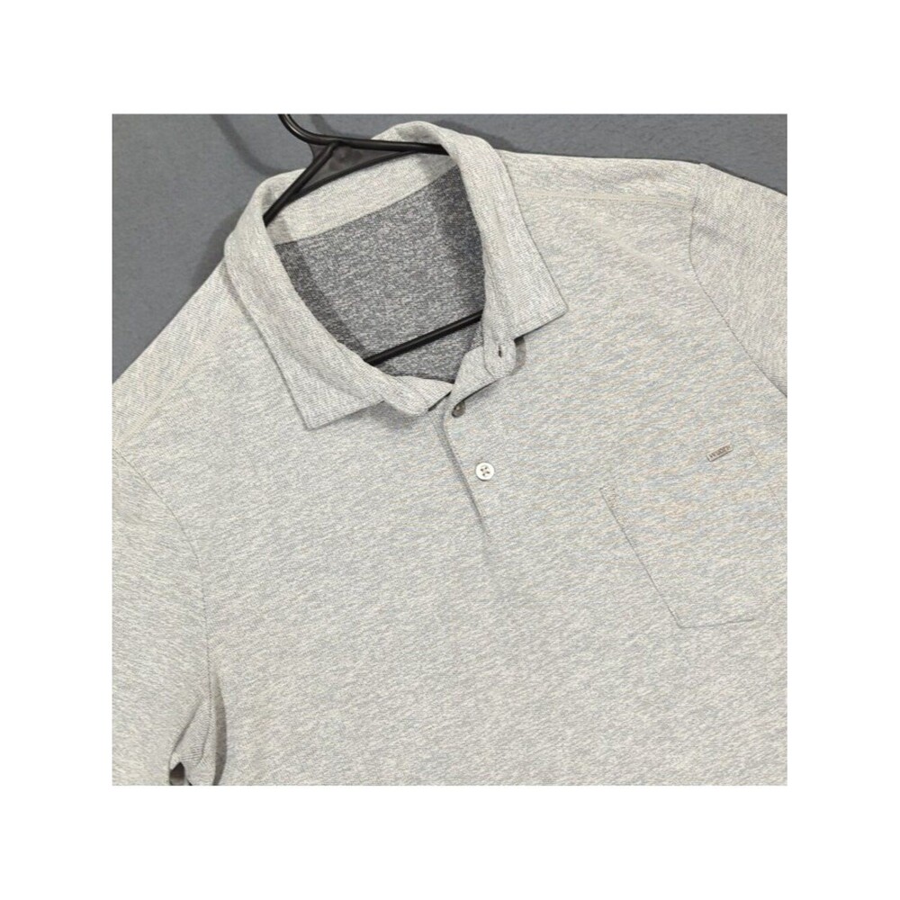 Vuori Ace Polo Shirt Men's M (estimated) Gray Performance Pique Stretch Preppy